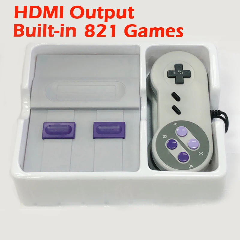 Мини ТВ игровой консоли Поддержка HDMI 8 бит Ретро HD Видео встроенный 821 игр