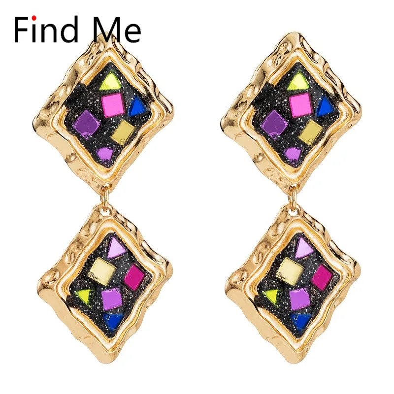 Женские Многослойные висячие серьги Find Me длинные из смолы с кристаллами и