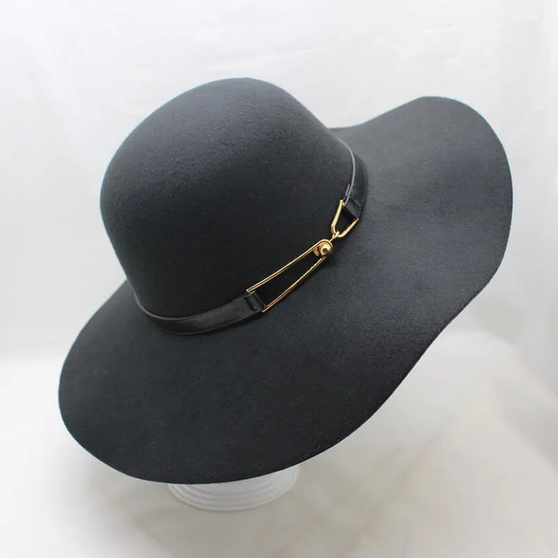 BING YUAN HAO XUAN шляпа Женская крыла широкая фетровая шляпа-котелок Fedora Floppy Sun Belt Cloche женская шапка большая шляпа
