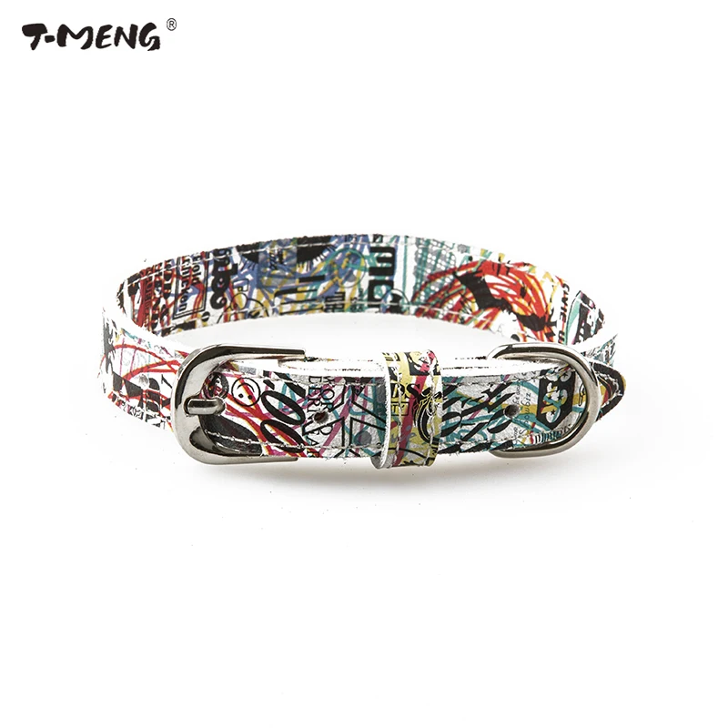 Модный Красочный ошейник для домашних животных с бесплатным принтом ошейники