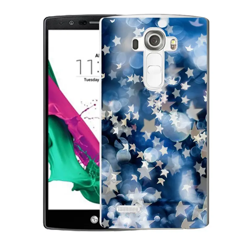 QMSWEI TPU Transparent Phone Case For LG K3 K4 K5 K8 Leaf Star Fish Painted Soft Silicone Protective Cute Cover G3 G4 G5 V10 |