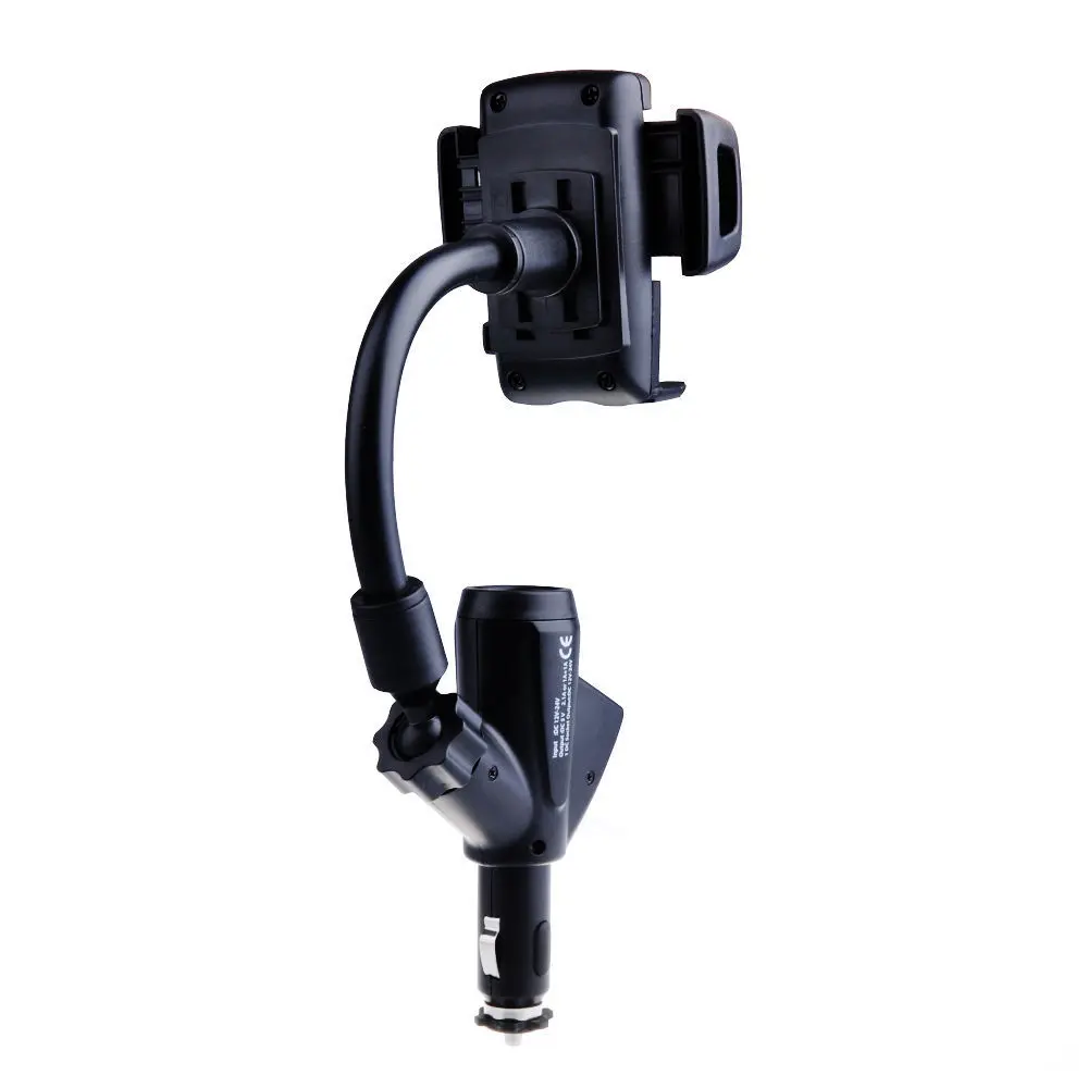 Двойной USB 2 порта автомобильное зарядное устройство Универсальный держатель для