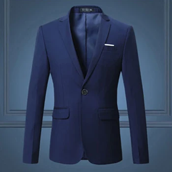 Blue Мужской Блейзер мужской костюм 5 цветов Повседневная куртка Terno Masculino новейший дизайн пальто блейзеры мужская одежда размера плюс M-6XL - Цвет: Blue