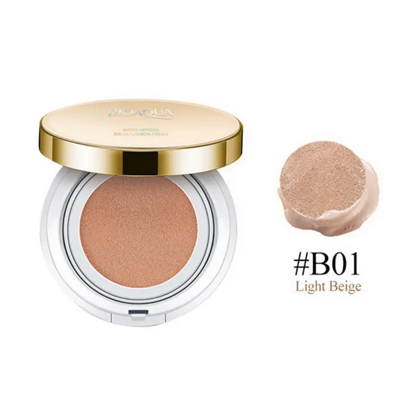 Light Beige BIOAQUA Air Cushion BB Крем Осветляющий консилер УВЛАЖНЯЮЩАЯ основа для лица отбеливающий макияж основа для лица идеальное покрытие косметика - Цвет: Light Beige