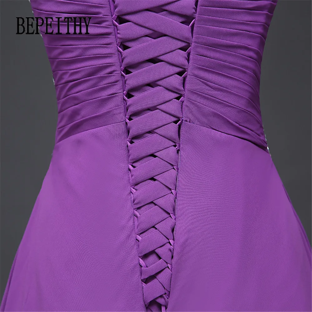 Женское винтажное вечернее платье BEPEITHY фиолетовое шифоновое с кристаллами для