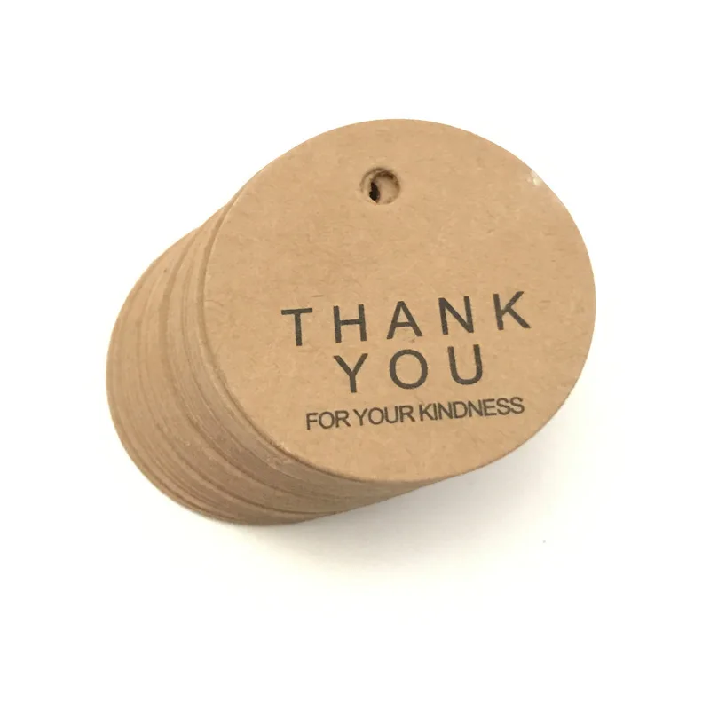 100 шт натуральные крафт бумажные бирки для подарков Благодарим Вас за ценники DIY