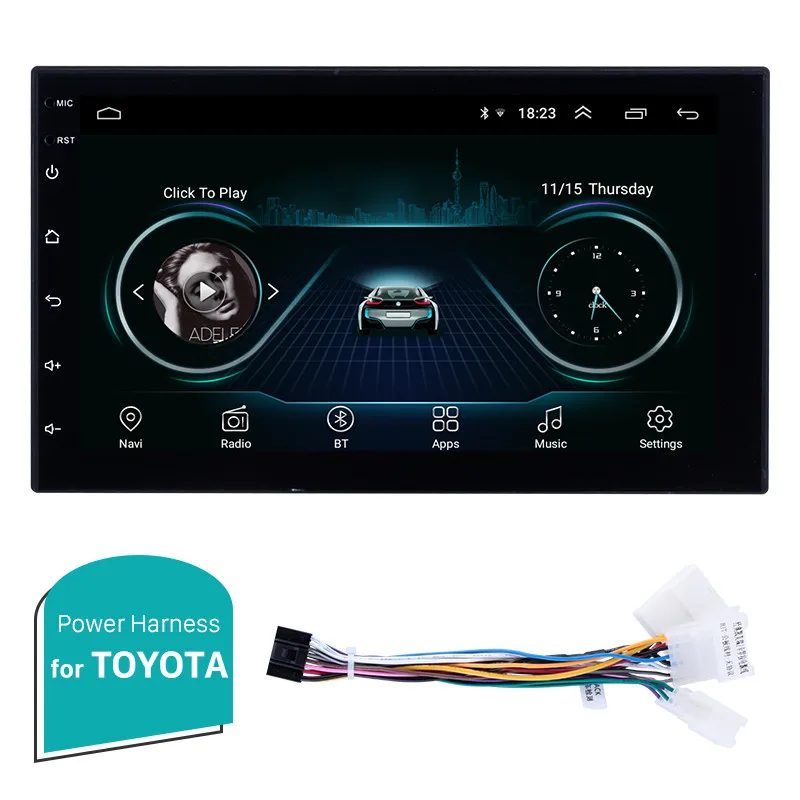for Toyota cable Высокая версия Универсальный 2Din Android автомобильный мультимедийный плеер gps для NISSAN TOYOTA KIA VW hyundai Suzuki Honda RAV4 YARIS COROLLA - Цвет: for Toyota cable