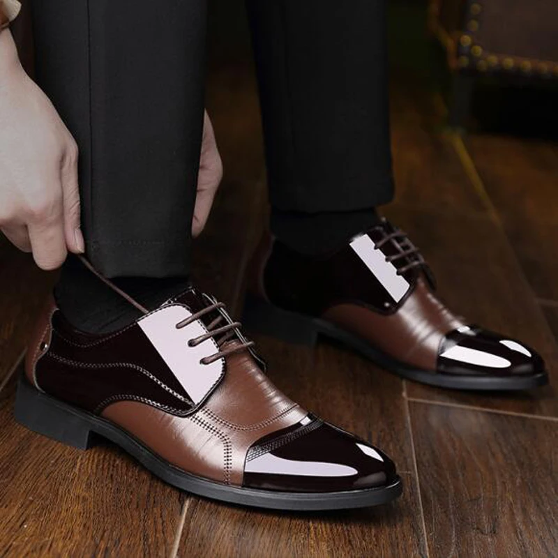 Мужская официальная обувь роскошные Брендовые мужские свадебные туфли из