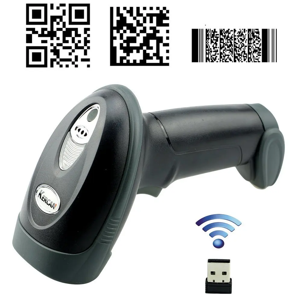 Kercan беспроводной USB Автоматический 2D QR PDF417 матрица данных ПЗС-сканер штрих-кодов считыватель штрих-кодов(2,4G беспроводной/Bluetooth+ USB проводной
