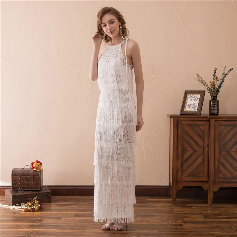 Белое кружевное вечернее платье Forevergracedress 2019 без рукавов официальное
