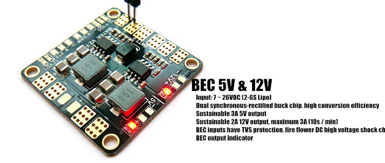Многороторная распределительная плата Matek PDB Dual BEC 5 в 12 В синхронное исправление 3