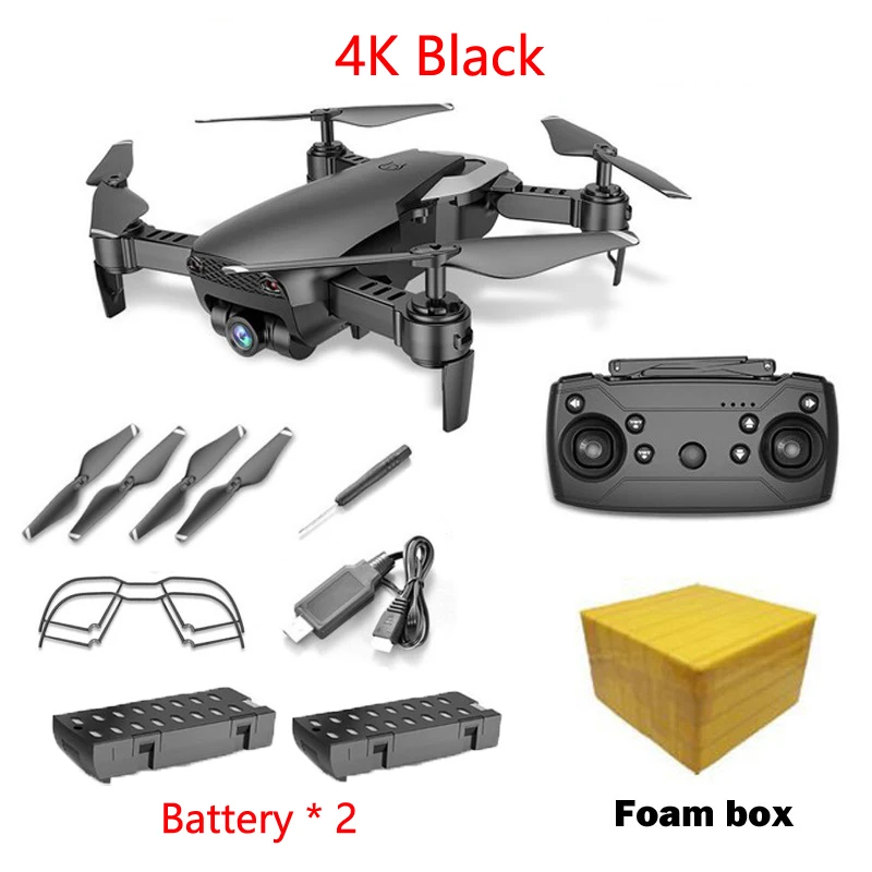 4K Black 2B FB Teeggi M69G FPV Радиоуправляемый Дрон 4K 1080P камера оптический поток селфи Дрон складной Радиоуправляемый квадрокоптер Вертолет VS VISUO XS816 SG106 M70 - Цвет: 4K Black 2B FB