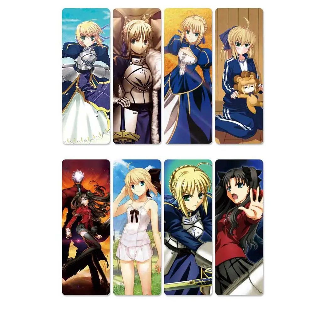 

8pcs/set Anime Fate Stay Night PVC Bookmarks of Saber Lily and Altria Pendragon Cosplay DIY Accessories for Gift Collection
