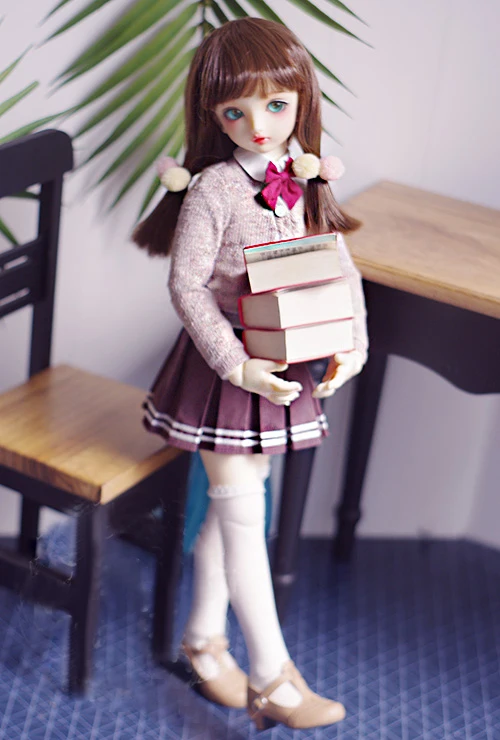 BJD одежда Студенческая Униформа кардиган юбка костюм для 1/4 BJD MSD baby doll универсальные аксессуары для кукольной одежды