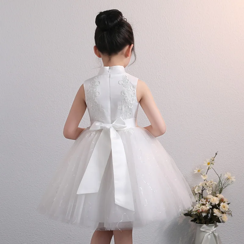 Summer dress stand collar evening children clothing flower girl for wedding clothes princess baby costume | Детская одежда и обувь