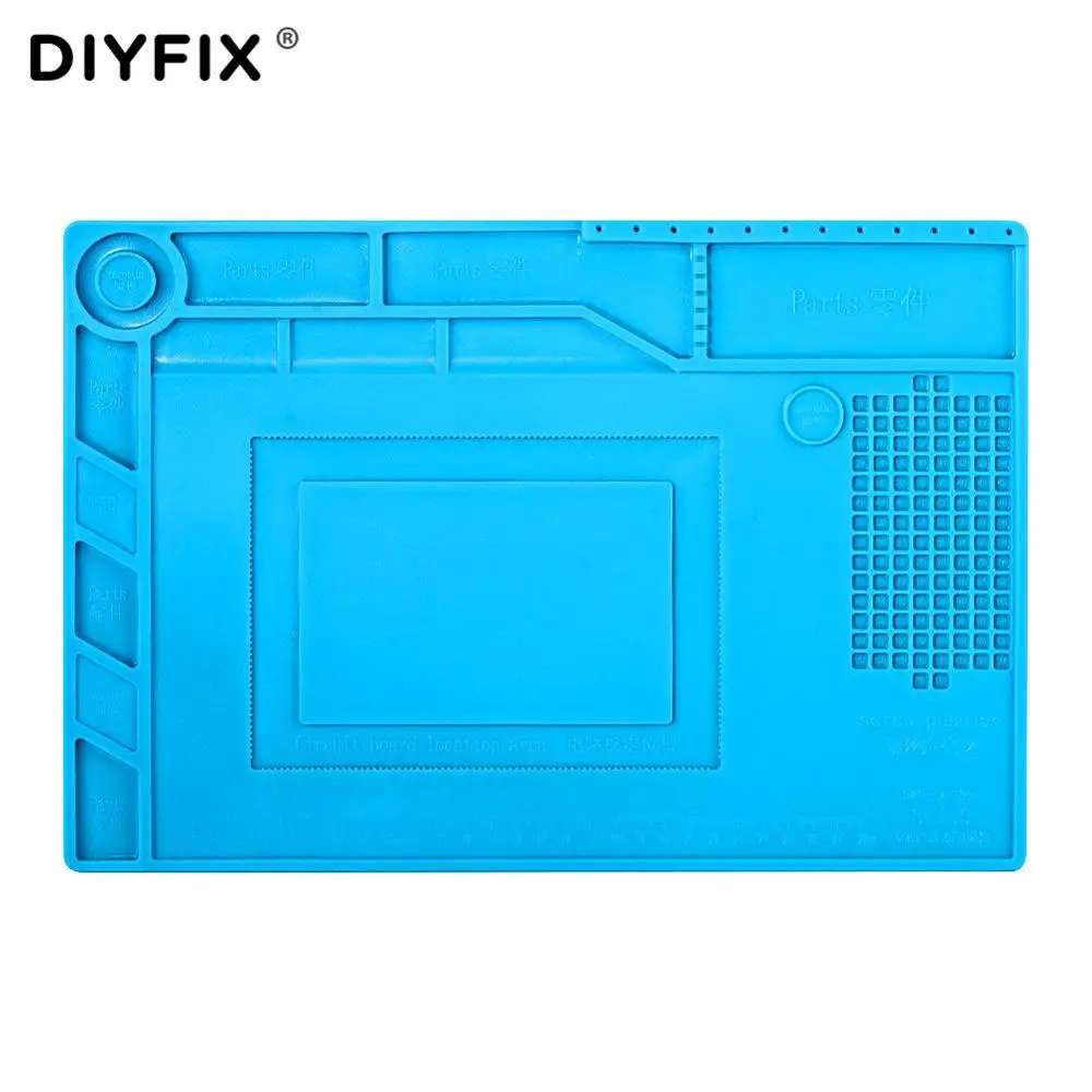 S150 Blue DIYFIX S150 Магнитный силиконовый коврик Горячий воздушный пистолет станция термостойкая изоляция Настольный коврик мобильный телефон BGA паяльник инструмент для ремонта - Цвет: S150 Blue