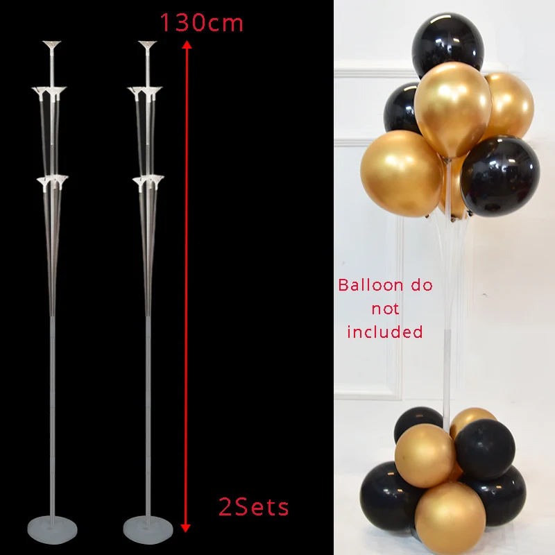 2set 130cm stand День рождения подставка для воздушных шаров держатель для шарика Колонка пластиковый шар палочка День Рождения украшения для детей и взрослых свадебные шары - Цвет: 2set 130cm stand