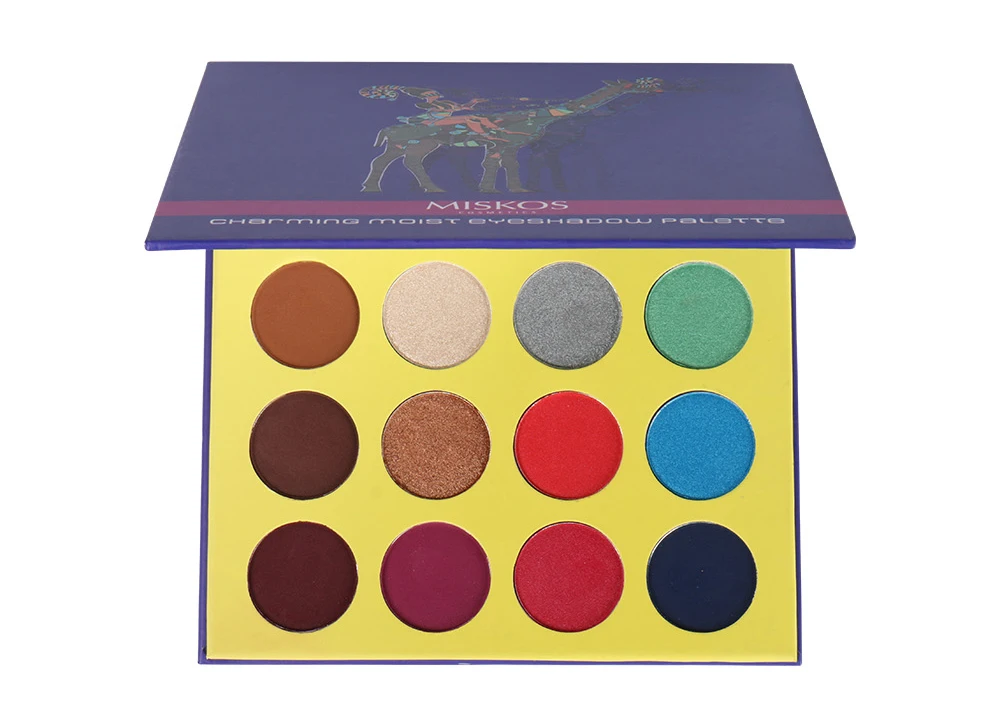 Радужная металлическая палитра теней для век 12 цветов макияжа матовые мерцающие