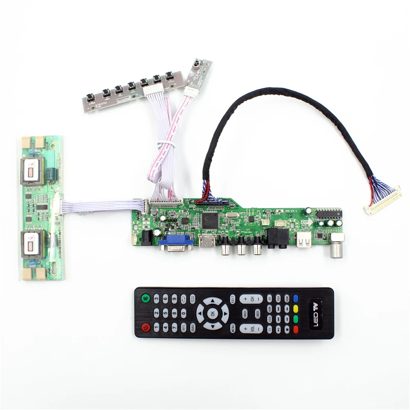 M6V5 ЖК-дисплей ТВ поддержка плата контроллера ТВ AV VGA Аудио USB HDMI для 19 дюймов 4 CCFL ЖК-дисплей панели M190EG01 v2 LTM190E4-L03 LM190E08-TLG1