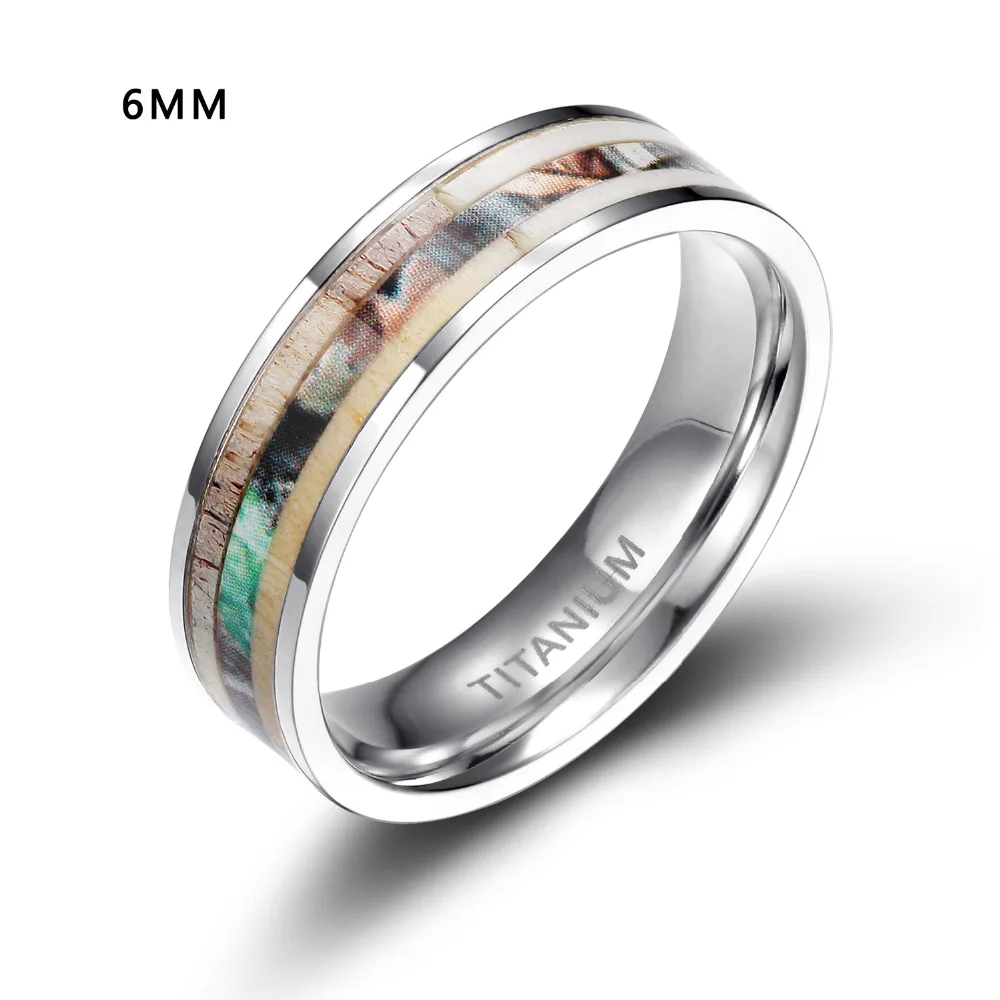 Tigrade 6/8 мм мужское титановое кольцо рога оленя камуфляжная инкрустация гранитный