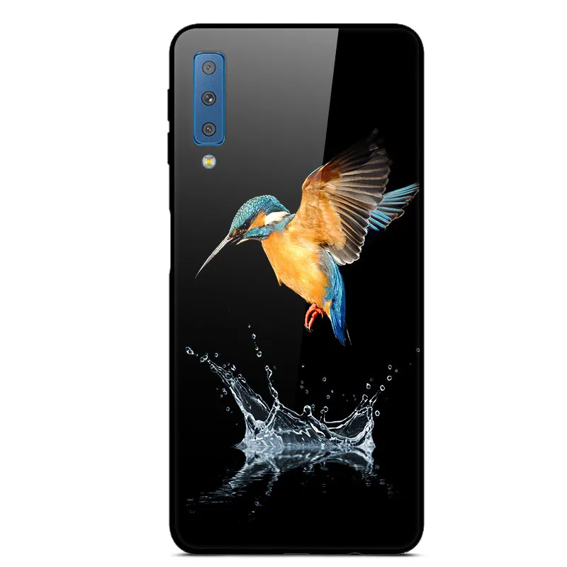 Чехол из закаленного стекла для samsung A7 чехол модная задняя крышка для samsung Galaxy A7 чехол для телефона s A 7 A750F роскошный чехол - Цвет: 27