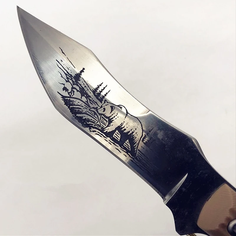 9 &quot440C Нержавеющая сталь Фиксированным Лезвием Охотничьи ножи G10 ручка Открытый