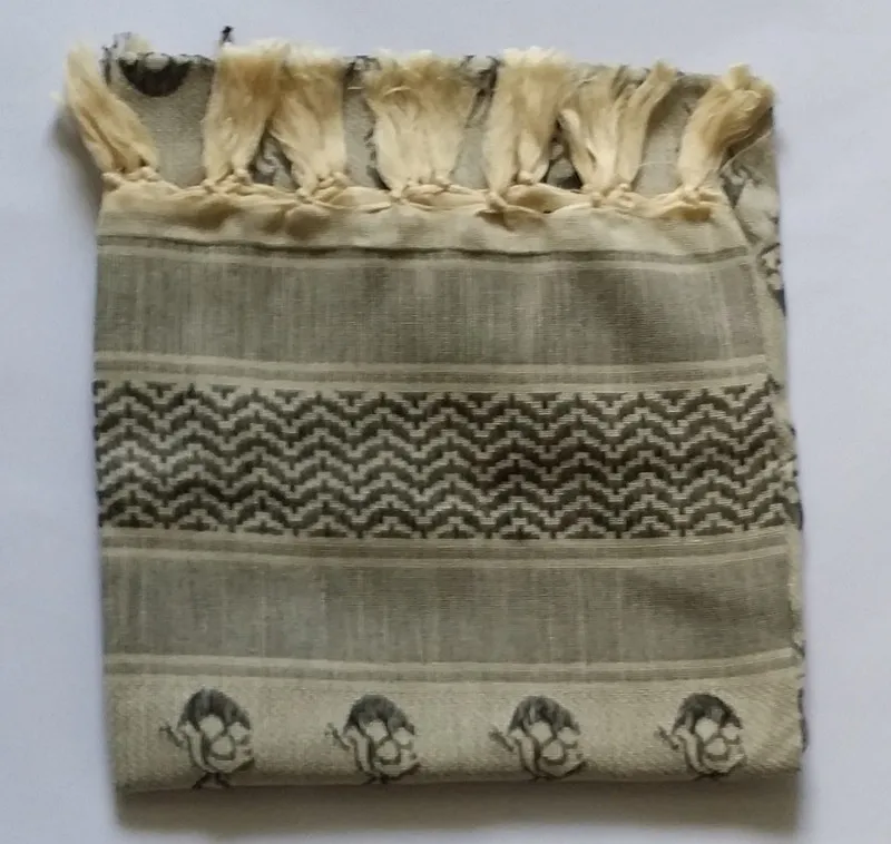Хлопок толстые арабские шарфы мужские зимние военные Keffiyeh ветрозащитный шарф Мусульманский Хиджаб Shemagh Тактический пустынный квадратный Wargame - Цвет: skull