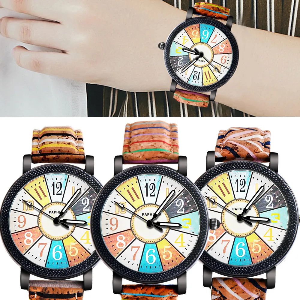 Роскошные мужские повседневные кварцевые часы из искусственной кожи с ремешком