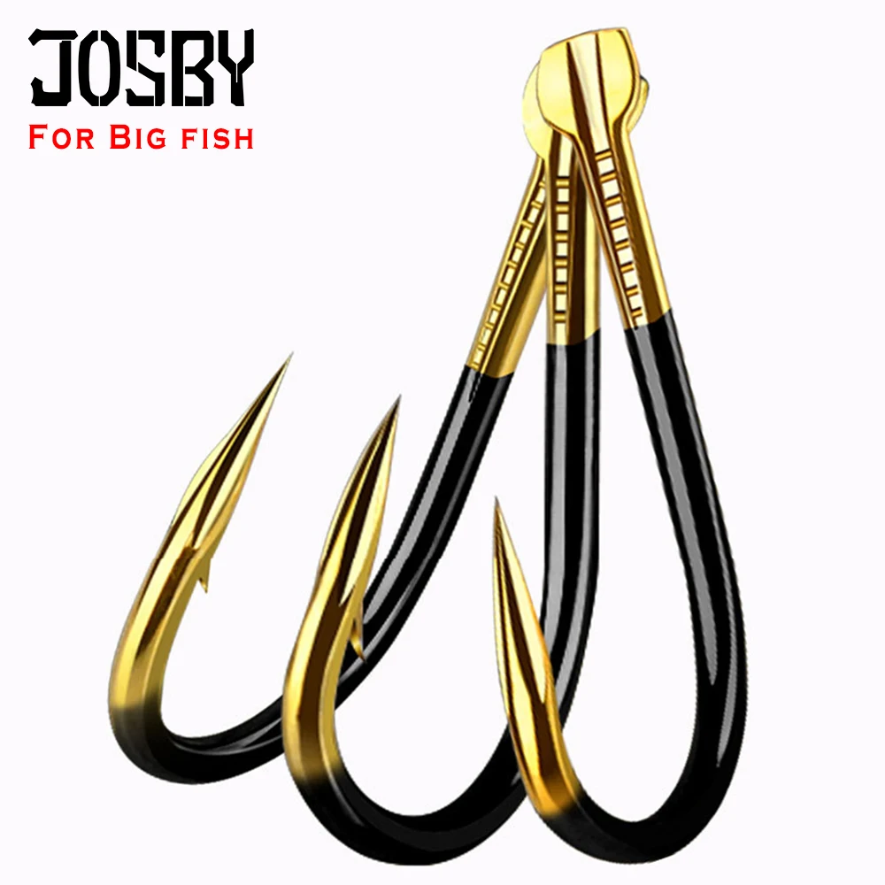 

JOSBY 15PCS 30PCS fishing hooks 2#-4# 6# 8# 10# 12# High carbon steel Carbon Black Bait Holder Fish Hook Set High quality Barbed