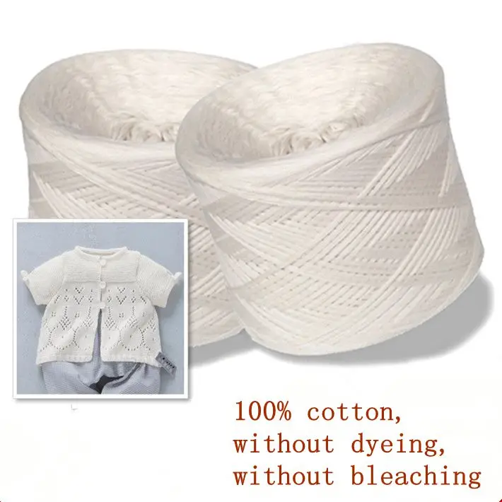 

500g Natural White Cotton Knitting Baby Yarn Knitting 100% Cotton Without Bleaching And Dyeing Yarn For Knitting Threads