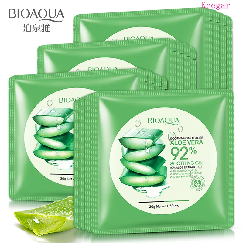 Bioaqua, Натуральный гель с алоэ вера, маска для лица, уход за кожей, увлажняющая, отбеливающая, контроль жирности, обернутая маска, сужающая поры, маска для лица