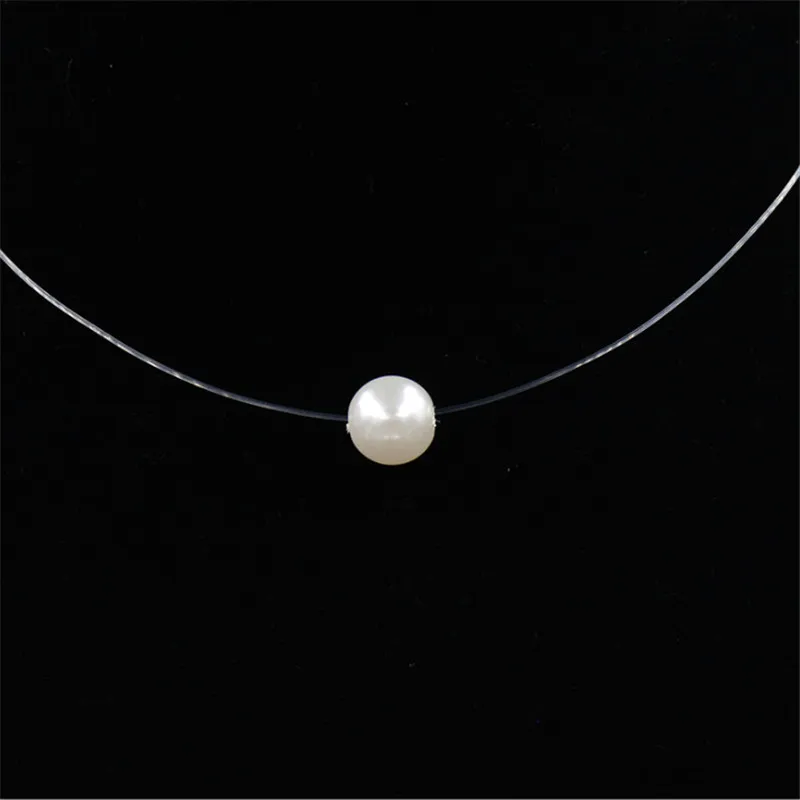 Женское прозрачное ожерелье Ahmed Poputton серебряное с невидимым воротником женское