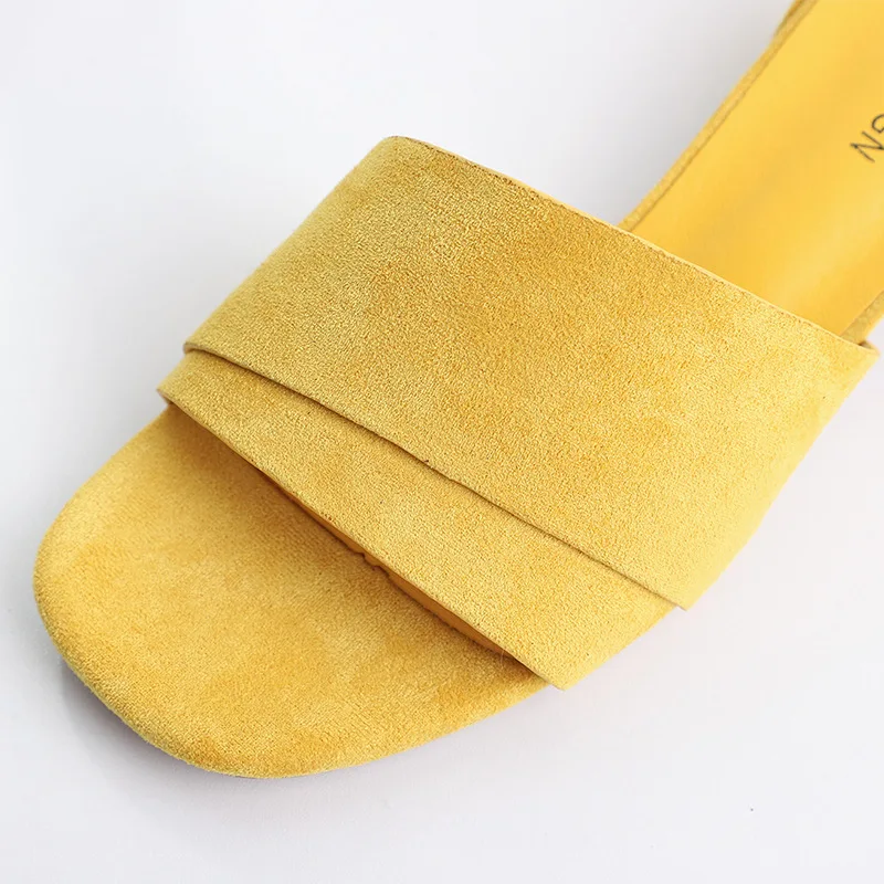 Высококлассные обувь ярких цветов из замши Летние босоножки Женские сандалии с