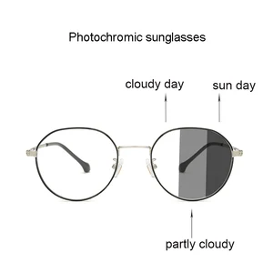 Очки унисекс с защитой от сисветильник, классические круглые металлические прозрачные линзы в оправе, круглые фотохромные солнечные очки UV400