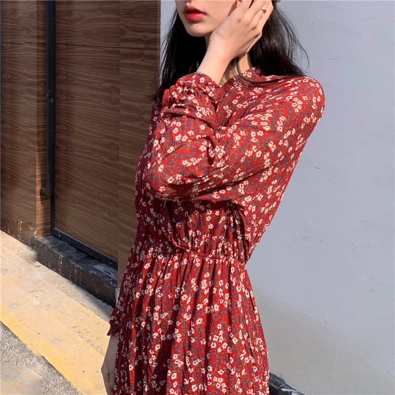 Женские винтажные платья с длинным рукавом облегающее длинное платье