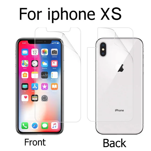For iphone XS 1 пара(передняя+ задняя) HD lcd прозрачная глянцевая пленка для iphone 4 4G 4S 5 5g 5S 6 6s 6s 7x8 10 plus Защитная пленка для экрана - Цвет: For iphone XS