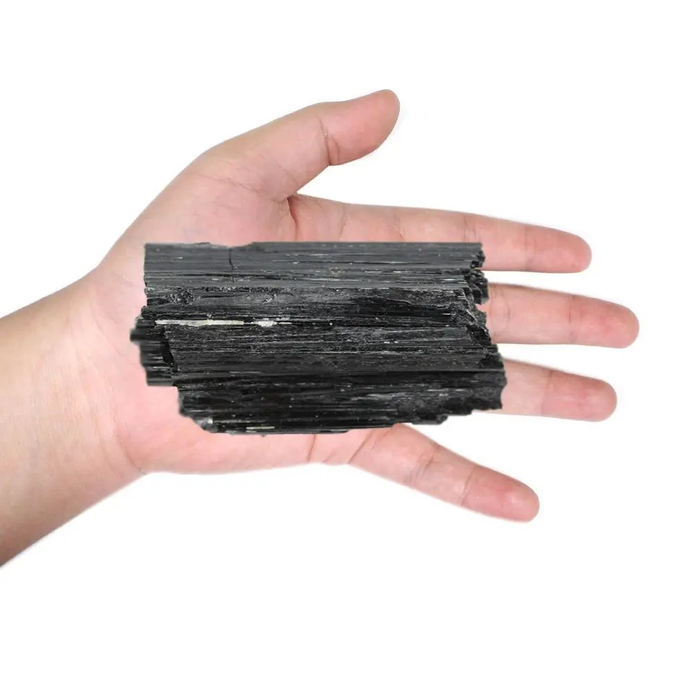 

Large Black Tourmaline Stone Logs Raw Natural A-Grade Haystack Crystal Rods