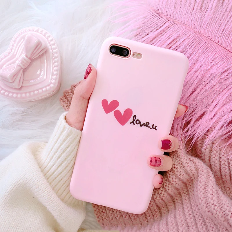 Lovebay розовый чехол для телефона с сердечком iPhone 6 6s 7 8 Plus X XR XS Max Модный милый