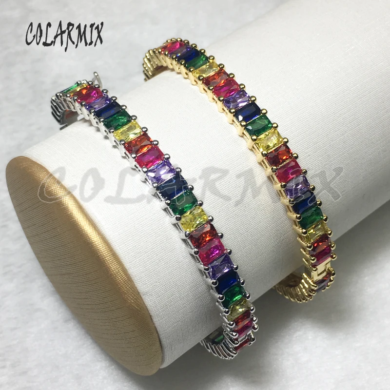 3 шт высокое качество Радуга Цвет циркон металлический браслет ювелирные изделия