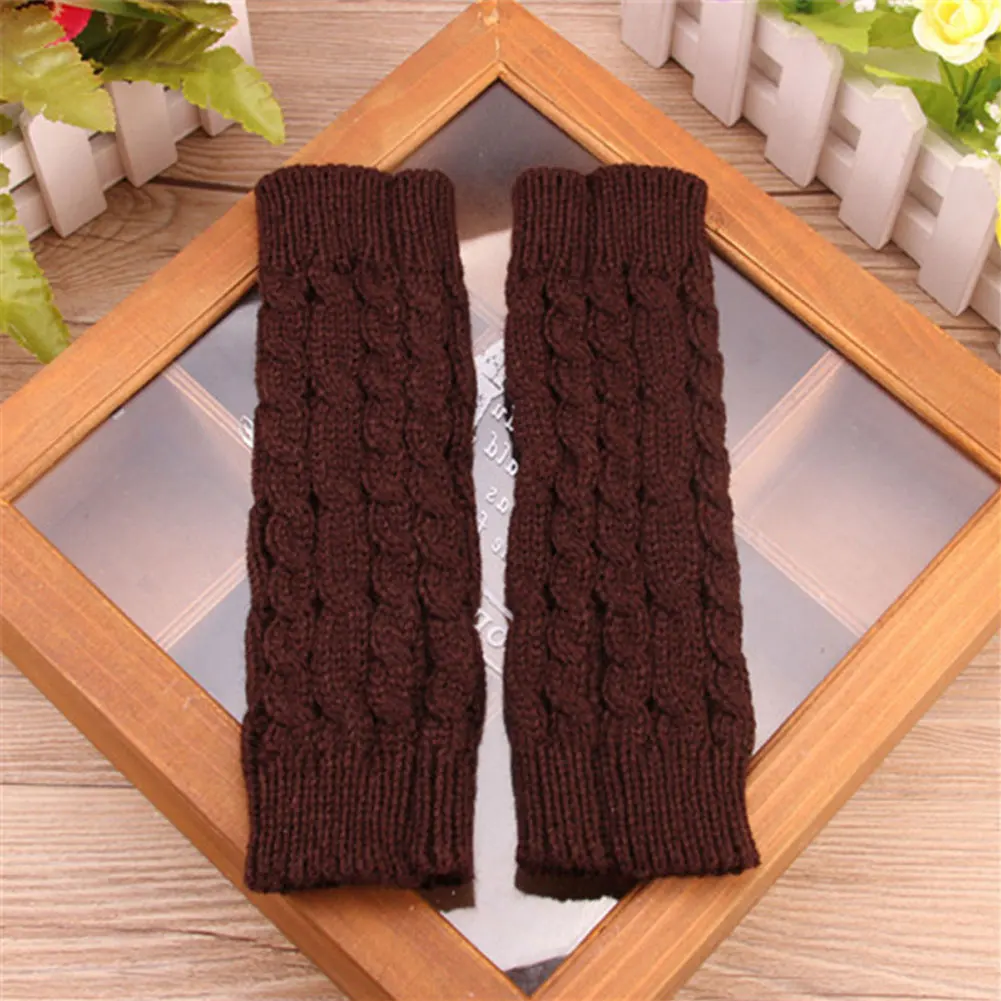 Women Gloves Stylish Hand Warmer Winter Gloves Women Crochet Knitting Mitten Warm Fingerless Gloves 7 Colors