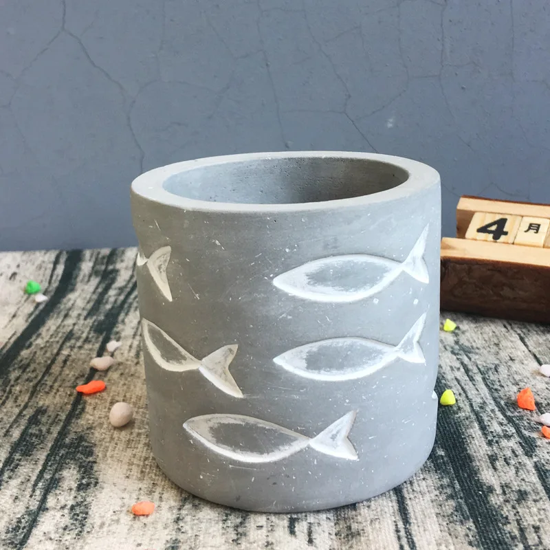 Натуральный цементный цветочный горшок мини Cube горшки для влагозапасающего