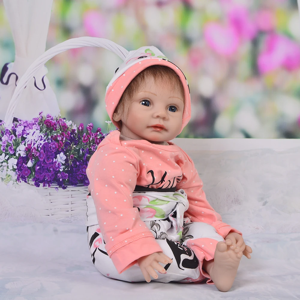 Мода 55 см Reborn Toy мягкий силиконовый пупсик для девочки 22 ''реалистичные Baby Doll