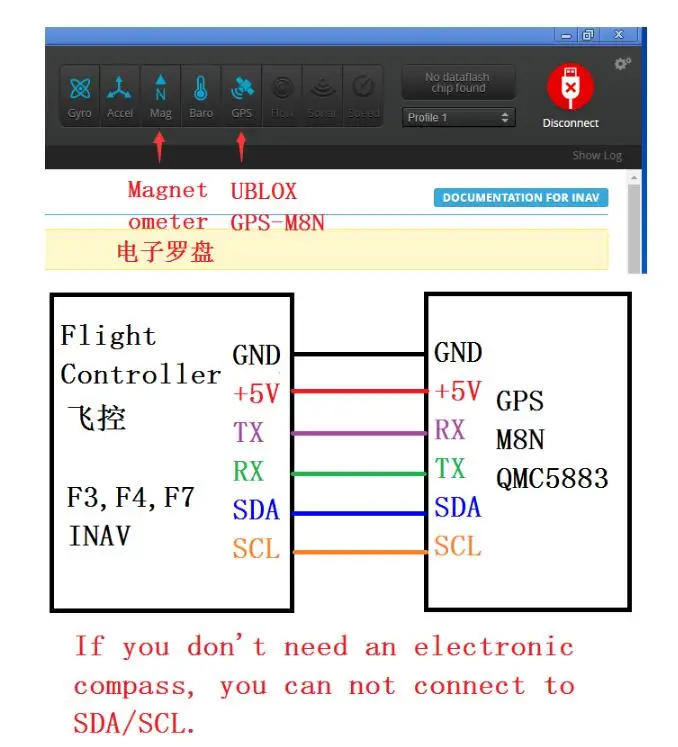 M8N gps Встроенный QMC5883 Компас для F3 F4 F7 плата контроллера полета для FPV RC гоночный Дрон