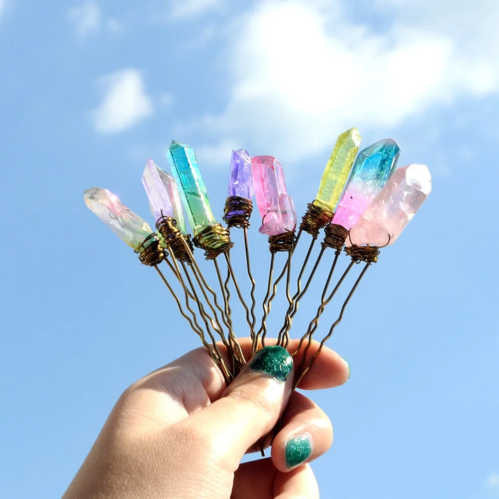 Женские винтажные шпильки с кристаллами MISM свадебные заколки для волос Qquartz Bobby Pin