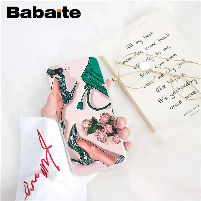 Babaite Модный мягкий чехол для телефона для девочек, для отдыха, шоппинга, для iPhone X, XS, MAX, 6, 6 S, 7, 7 plus, 8, 8 Plus, 5, 5S, XR, 10, 11, 11pro, 11promax