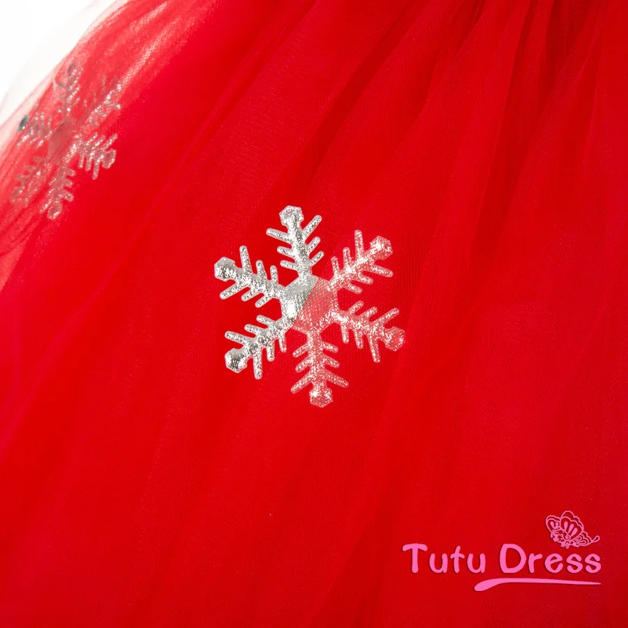 Детское рождественское праздничное платье для девочек красное платье-пачка с