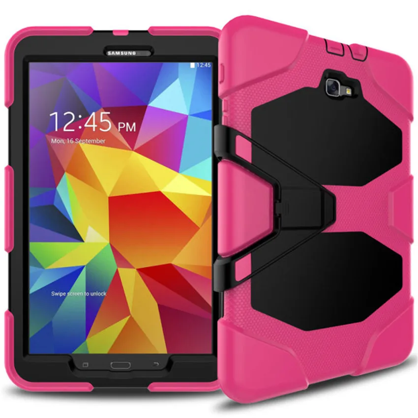 Сверхпрочный чехол Amor для samsung Galaxy Tab A 10,1 T585 T580, чехол для планшета GLF, Мягкий силикон+ PC задняя крышка, чехол с подставкой - Цвет: rose