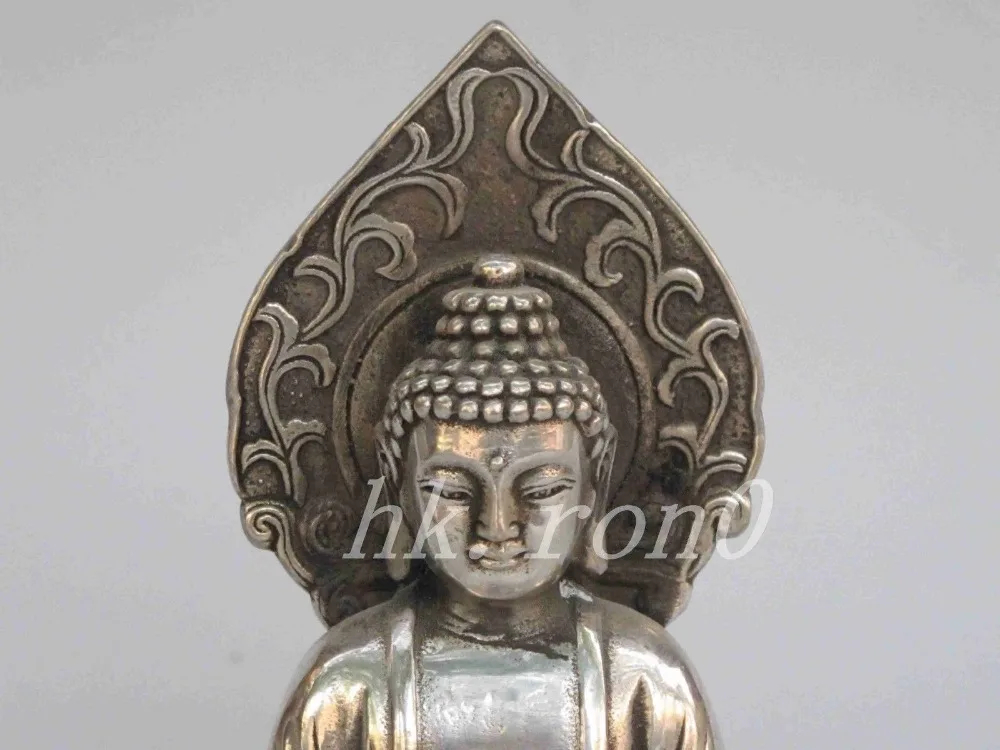 Изысканная китайская коллекция Старинной Ручной Тибетской серебряной статуи