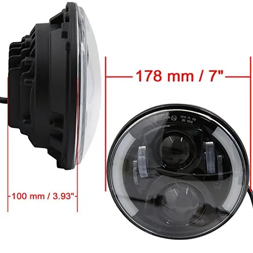 50 Вт H4 для мотоцикла Harley 7 &quotHalo светодиодный налобный фонарь с белым RDL &amp 7in