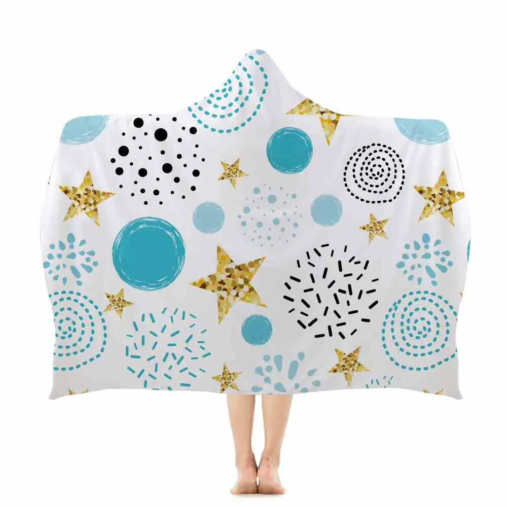 004 Miracille Pink Heart Wearable Hooded Towel Bohemia Geometric Bathroom Towel With Hood Spot Travel Beach Towel For Girls Kids - Цвет: 004